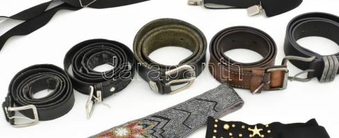 5 db bőr öv + egy hózentróger plusz más övek