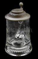 Ön fedeles kristály sörös kupa. Metszett üveg. Warsteiner pilsner 16 cm