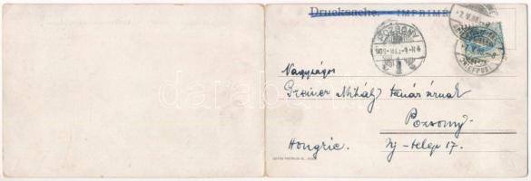 1908 Biel, Bienne; 2-tiled folding panoramacard (EK)