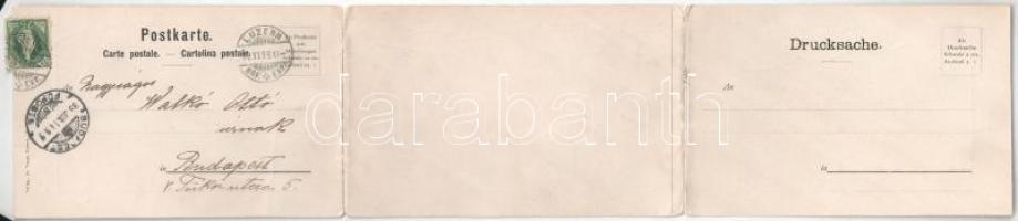 1899 (Vorläufer) Lucerne, Luzern; 3-tiled folding panoramacard (fa)