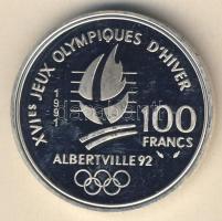 Franciaország 1991. 100Fr Ag "Olimpia - terepsíelés" T:PP