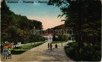 1925 Pozsony, Pressburg, Bratislava; Vaskutacska, Ferdinánd király vasfürdő / Eisenbrünnel (Eisenbründl) / Zelezná Studénka / spa (fa)