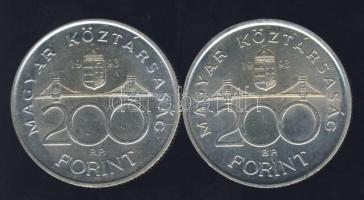 1993. 200Ft Ag "MNB" (2x) T:BU,2