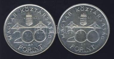 1993. 200Ft Ag "MNB" (2x) T:BU,2