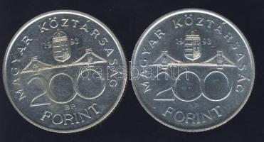 1993. 200Ft Ag "MNB" (2x) T:BU,2