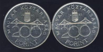 1993. 200Ft Ag "MNB" (2x) T:BU,2
