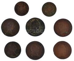 1761P 1kr Cu "Mária Terézia" + 1780W 1/2kr Cu "Mária Terézia" + 1800. 1kr Cu "I. Ferenc" (3db, A és S verdejel, harmadik nem kivehető) + 1812S 1kr Cu "I. Ferenc" + 1859B 1kr Cu + 1861B 1kr Cu T:F