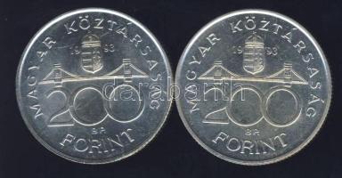 1993. 200Ft Ag "MNB" (2x) T:BU,2