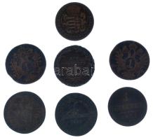 1766. Rézdénár "Mária Terézia / Zárt korona" + 1790S 1kr Cu "II. József" + 1800....