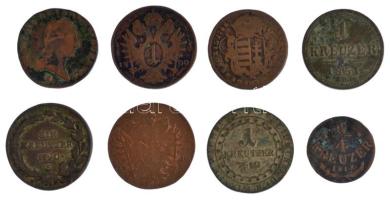 1763. Rézdénár "Mária Terézia / Zárt korona" + 1790S 1kr Cu "II. József" + 1800....