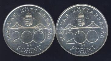 1993. 200Ft Ag "MNB" (2x) T:BU,2