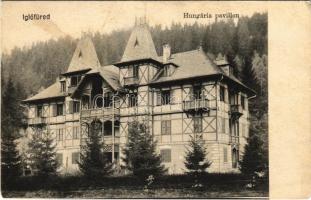 Iglófüred, Bad Zipser Neudorf, Spisská Nová Ves Kupele, Novovesské Kúpele; Hungária pavilon. Wlaszlovits Gusztáv kiadása / villa (ázott / wet damage)