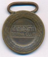Berán Lajos (1882-1943) ~1920. "Ferencz Városi Torna Club (Ferencváros, FTC, Fradi)" bronz sportérem mellszalag nélkül (30mm) T:XF patina