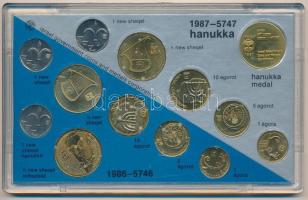 Izrael 1986-1987. 1A-1S (13xklf) "Hanukka" forgalmi sor szettben, eredeti műanyag tokban T...