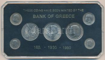 Görögország 1930-1980. 50l-50Dr (7xklf) forgalmi összeállítás műanyag tokban T:AU-VF Greece 1930-1980. 50 Lepta - 50 Drachmai (10xdiff) coin set in plastic case C:AU-VF