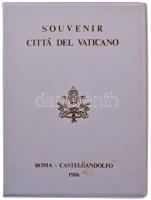 Vatikán ~1986. "Vatikánvárosi szuvenír" 9xklf kétoldalas, ezüstözött fém emlékérem XIII. Leó, X. Pius, XV. Benedek, XI. Pius, XII. Pius, XXIII. János, VI. Pál, I. János Pál és II. János Pál arcképeivel, eredeti műbőr tokban T:AU,XF Vatican ~1980. "Souvenir from the Vatican" 9xdiff two-sided, silvered metal medallion with the portrait of Leo XIII, Pius X, Benedict XV, Pius XI, Pius XII, John XXIII, Paul VI, John Paul I and John Paul II, in original case C:AU,XF