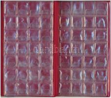 3db kisalakú fekete műbőr érmetartó albumból álló tétel, összesen 192db férőhellyel, használt állapo...