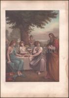 12 db illusztráció a Klasszikus Arany Bibliából, többek közt Raffaello, Guido Reni, Poussin festmény...