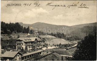 1908 Iglófüred, Bad Zipser Neudorf, Spisská Nová Ves Kupele, Novovesské Kúpele; látkép / general view, spa (EB)