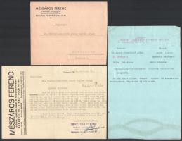 cca 1920-1946 Kerékpáros számlák és boríték, 3 db