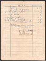 1942 Bp., Tamás Dénes bádogos és szerelőmester fejléces számlája, az elvégzett munka részletes leírá...