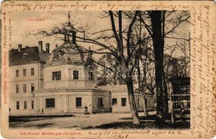 1903 Stubnyafürdő, Túróchévíz, Stubnianske Teplice, Turcianske Teplice; Zöld tükörfürdő. Stransky Jakab kiadása / spa, bath (kopott sarkak / worn corners)