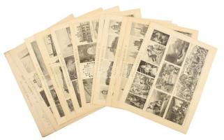 cca 1890-1900 össz. 11 db művészet témájú illusztráció (német. orosz, itáliai, francia stb.) a Brockhaus Konversations-Lexikon 14. kiadásából. Nyomat, papír. 21x27 cm