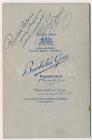 1918 Koronás Arany Érdemkereszttel kitüntetett úr portréja, a hátoldalon dedikációval, keményhátú ka...