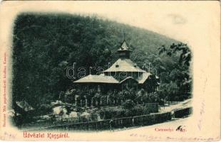 1901 Kassa, Kosice; Csermelyi kioszk. Breitner Mór kiadása / kiosk, restaurant (kopott sarkak / worn corners)