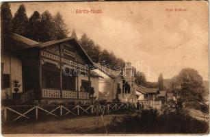 Bártfa, Bártfafürdő, Bardejovské Kúpele, Bardiov, Bardejov; Alsó erdősor, Murányi lak. Divald műintézete 38-1909. / street view, villa (b)