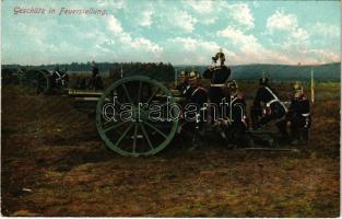 Geschütz in Feuerstellung / German military artillery, cannon in position (EK)