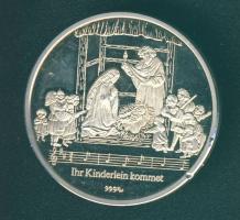 NSZK 1990. "Karácsony" Ag emlékérem 15g T:PP Díszdobozban, tanúsítvánnyal!