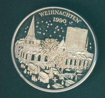 NSZK 1990. "Karácsony" Ag emlékérem 15g T:PP Díszdobozban, tanúsítvánnyal!