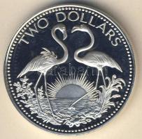 Bahama-szigetek 1974. 2$ Ag "Flamingók" T:PP