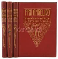 Klassiker der Kunst 3 kötete: Michelangelo, Fra Angelico, Mantegna. Stuutgart und Leipzig, 1907-1911, Deutsche Verlags-Antalt. Kiadói szecessziós, aranyozott egészvászon kötésben, borítón és gerincen kopásnyomokkal, Mantegna kötet gerincén és lapjai tetején kissé foltos, Fra Angelico lapjai tetején kissé foltos, máskülönben jó állapotban.