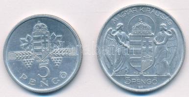 1943. 5P Al "Horthy Miklós születésének 75. évfordulójára" + 1945. 5P Al "Parlament&q...