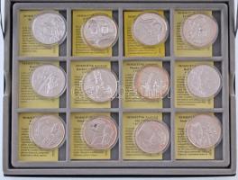 DN "Nemzetünk nagyjai" 23 darabos jelzett és jelzettlen, kétféle ezüsttartalmú Ag emlékérem sorozat kapszulában, tanúsítványokkal, kivehető tálcán, éremtartó kazettában (15g/0,333/35mm és 10,37g/0,999/35mm) T:PP közte patina