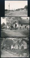cca 1960 Sukoró, Fő utca, pincesor, Szilvás sor, 3 db hátoldalon feliratozott fotó, 6,5×9,5 és 8×12 cm