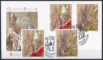 2005 János Pál pápa halála és utódjának, XVI. Benedek pápának a megválasztása sor + sor FDC-n Mi 3069-3070