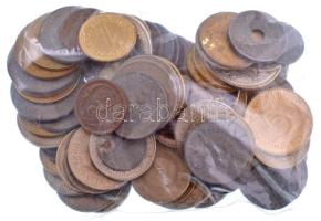 Vegyes, magyar és külföldi érmetétel mintegy ~350g súlyban T:vegyes Mixed, Hungarian and foreign coin lot (~350g) C:mixed
