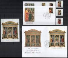 2006 Andrea Mantegna festő halálának 500. évfordulója sor + blokk + sor és blokk 3 db FDC-n Mi 1548-1550