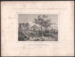 cca 1840 Ludwig Rohbock (1820-1883) A bodajki kastély és búcsús hely, acélmetszet, foltos, 14×19 cm
