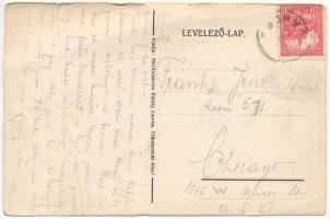 1928 Csorna, M. kir. állami polgári fiú iskola. Martincsevics Károly kiadása, Art Nouveau (szakadás ...