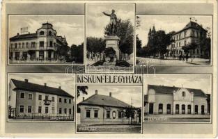 1930 Kiskunfélegyháza, Magyar általános takarékpénztár, Petőfi szobor és ház, Szent László reálgimnázium, Dr. vitéz Szentmihályi-Tomasovszki magánkórház, Ipartestület. Özv. Csizmadia Jánosné Mikovényi Mária kiadása (EM)