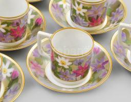 Nymphenburg mokkás készlet. Hat személyes. Matricás, jelzett, hibátlan