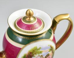 Royal Austria teás készlet. Hat személyes Kiöntő 22, 16 cm, Matricás, jelzett, hibátlan