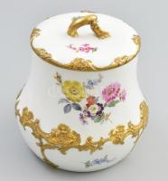 Meisseni nagy edény. Kézzel festett, jelzett, hibátlan d: 16 cm, m: 19 cm