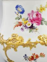 Meisseni nagy edény. Kézzel festett, jelzett, hibátlan d: 16 cm, m: 19 cm