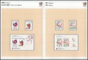 Olympic Games Seoul 4 different sets + block in special case 4 db Nyári Olimpia, Szöul sor + blokk d...