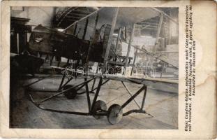 917 Olasz Caudron-biplán, motorsérülés miatt Görz mellett kénytelen volt leszállni. A bennülők fogságba estek. A gépet egy ideig mi használtuk az olaszok ellen. Hadirepülőgép Kiállítás / WWI K.u.k. military captured Italian airplane + So. Stpl (EK)